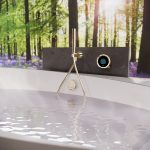Elisa Intuition Brushed Brass bath lifestyle closeup