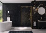 Solo Design + walk in with Art Deco Glass, black marble Kinewall